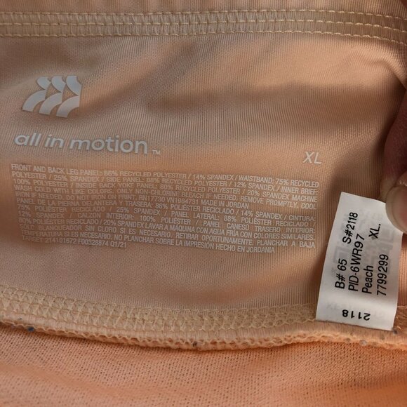 All In Motion Athletic Shorts Women Size XL Peach Running Vegan - Picture 3 of 9